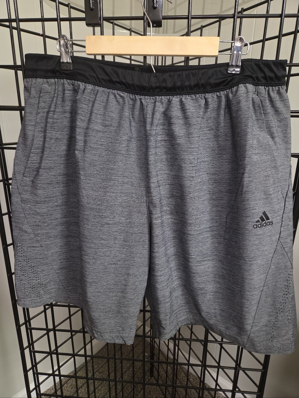 Men's Adidas Axis Woven Hybrid Heathered Gym Shorts Size 2XL